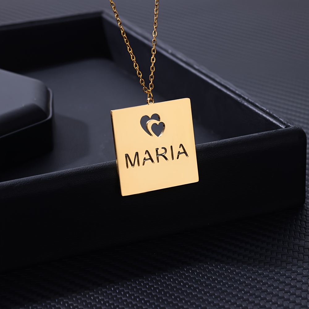 Women's Custom Hollow Heart Name Necklace — Personalized Gift